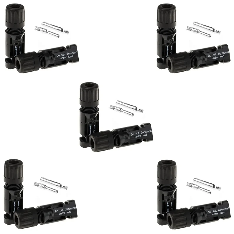 Set 5 conectori pentru cablu solar, MC4, 4÷6mm², 1500V DC, Aledio