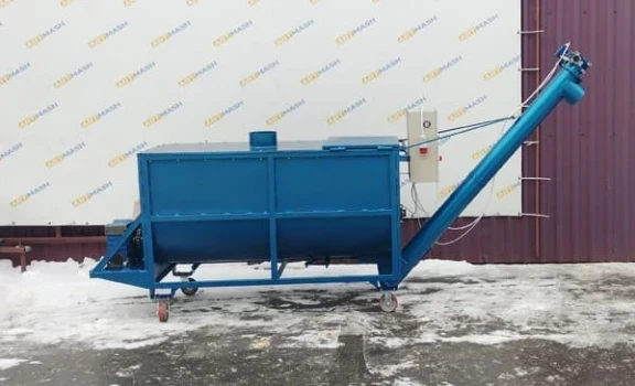 Amestecator orizontal 1000 L cu snec de descarcare – Artmash LLC, 380V