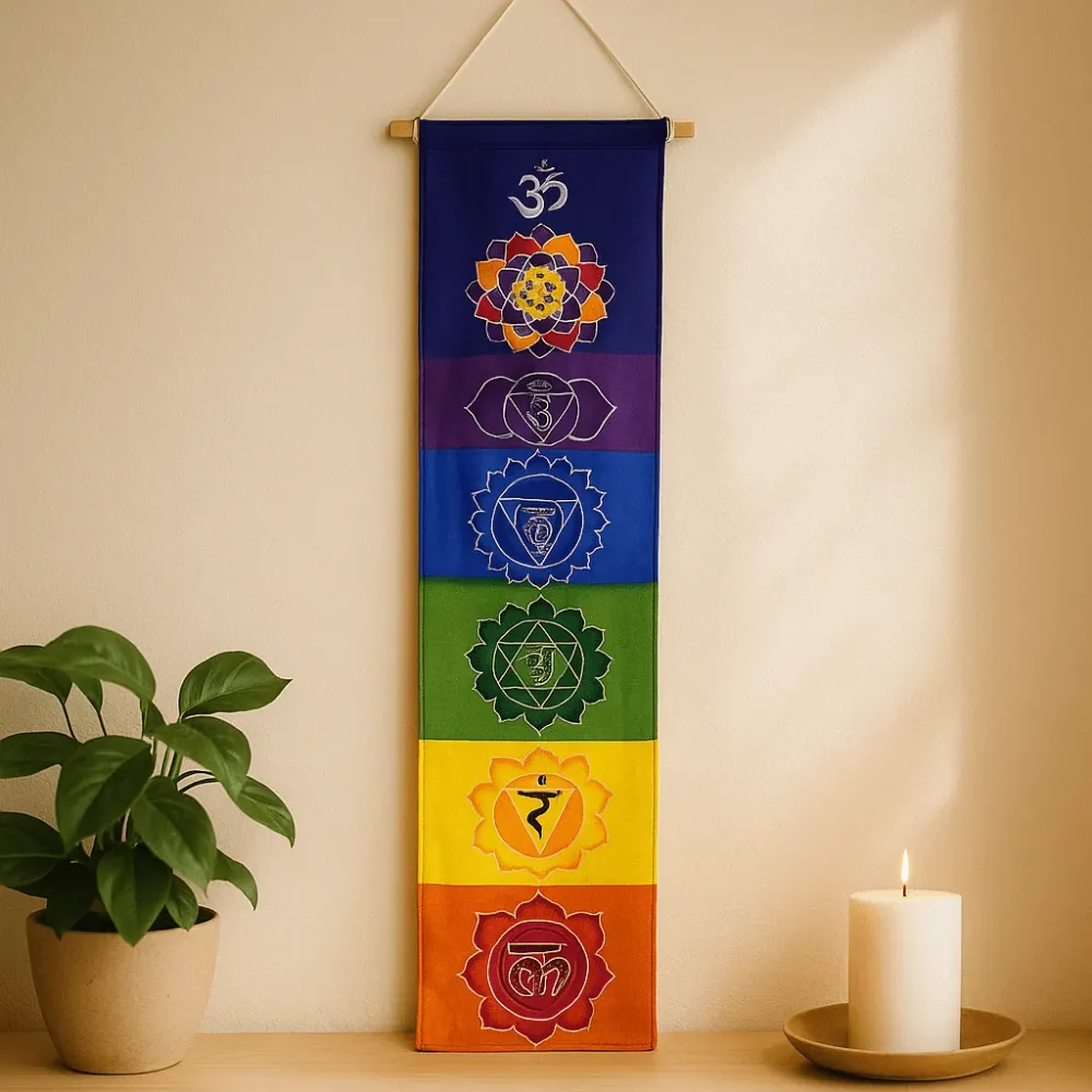 Banner de perete Chakra Rainbow Batik 183x35cm