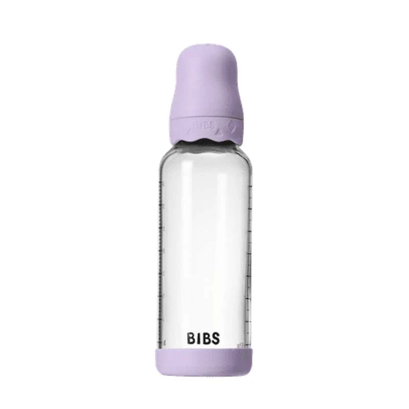 BIBS Bottle - Sutteflaskesæt - Glas - Boheme - Latex/Medium Flow/Rund - 240 ml. - Prun Sky