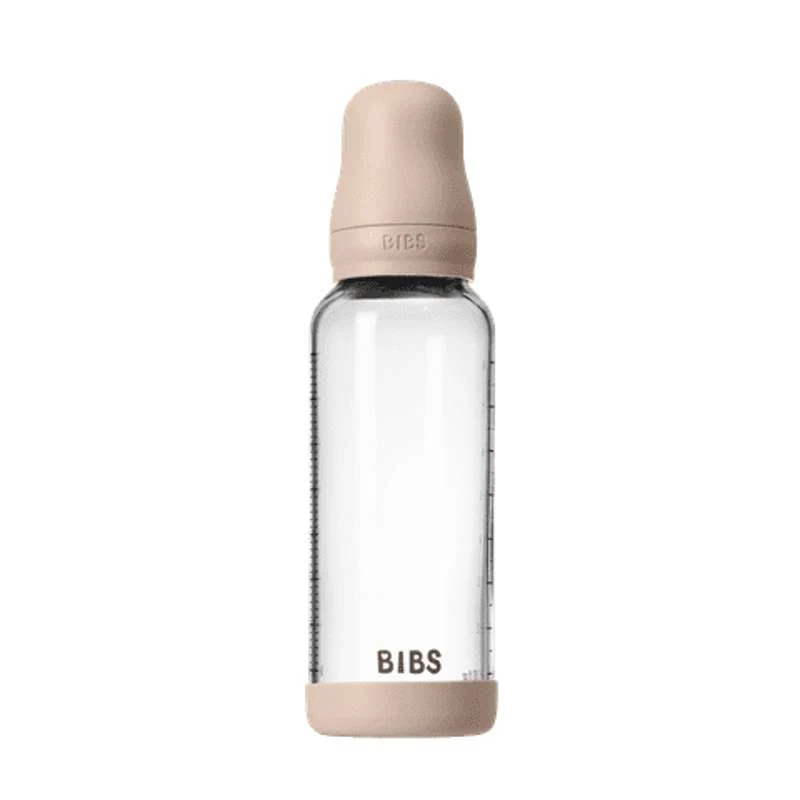 BIBS Bottle - Sutteflaskesæt - Glas - Latex/Medium Flow/Rund - 240 ml. - Blush