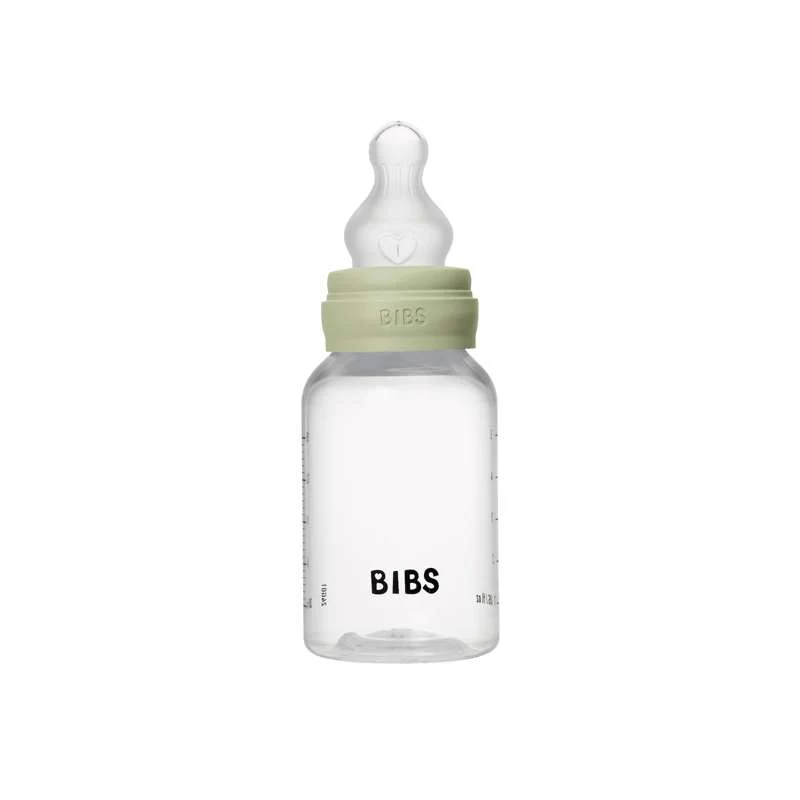 BIBS Bottle - Sutteflaskesæt - Plastik - Silikone/Slow Flow/Rund - 150 ml. - Sage