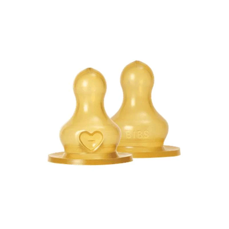 Volumetric BIBS Sticlă - Accesorii - Cap de supt - Latex/Rotund - 2-Pachet - Flux uniform