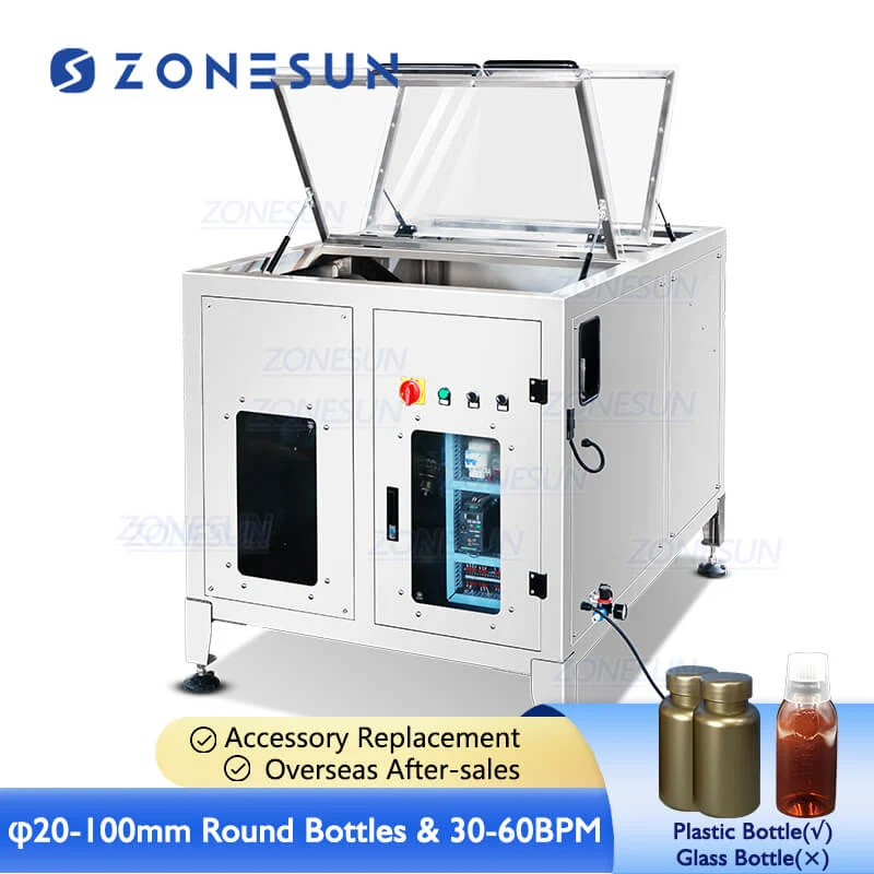 ZONESUN ZS-LP150 Mașă rotativă completă automată, rotundă, de descifrare sticlelor din plastic