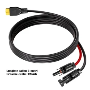 Cablu extensie 3 metri, conectori MC4 la mufa XT90 RONIC