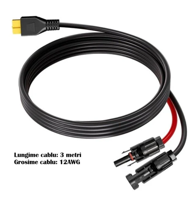 Cablu extensie 3 metri, conectori MC4 la mufa XT90 RONIC
