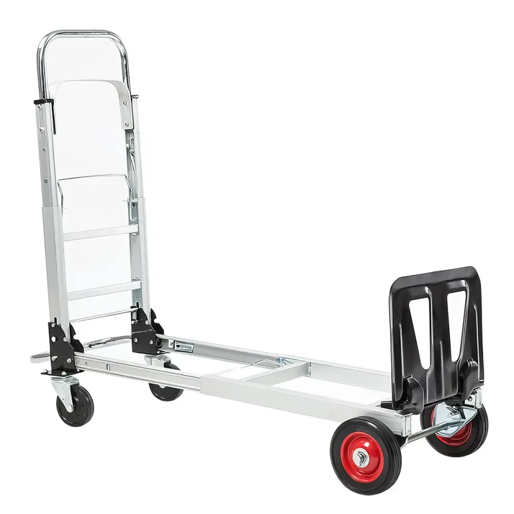 Carucior marfa cu platforma, Naimeed D5661, manevrabil 2 pozitii, pliabil, 38x105x87cm, 100kg, Aluminiu