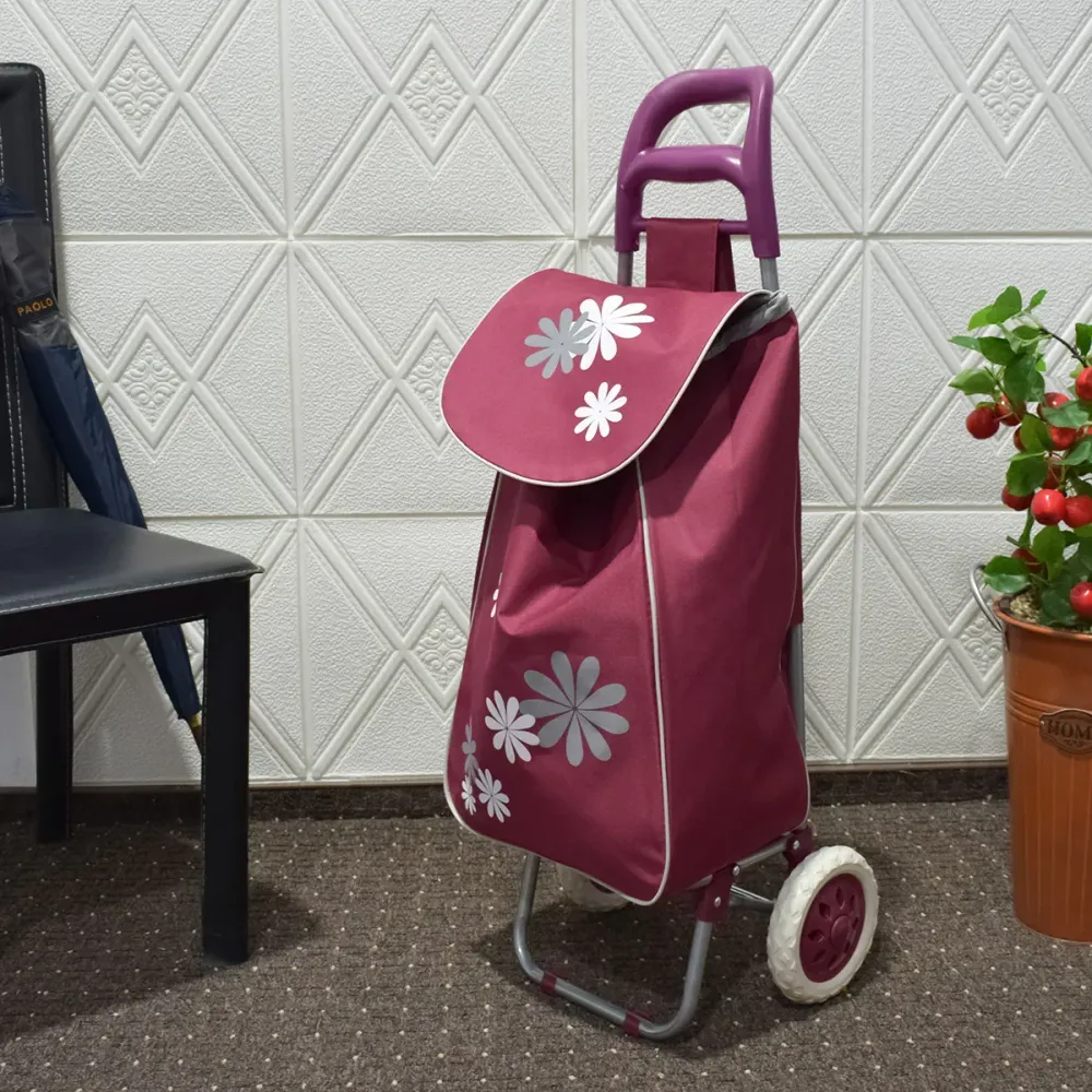 Carucior de piata pliabil, Naimeed D4942, 2 roti, 37 L, Rosu