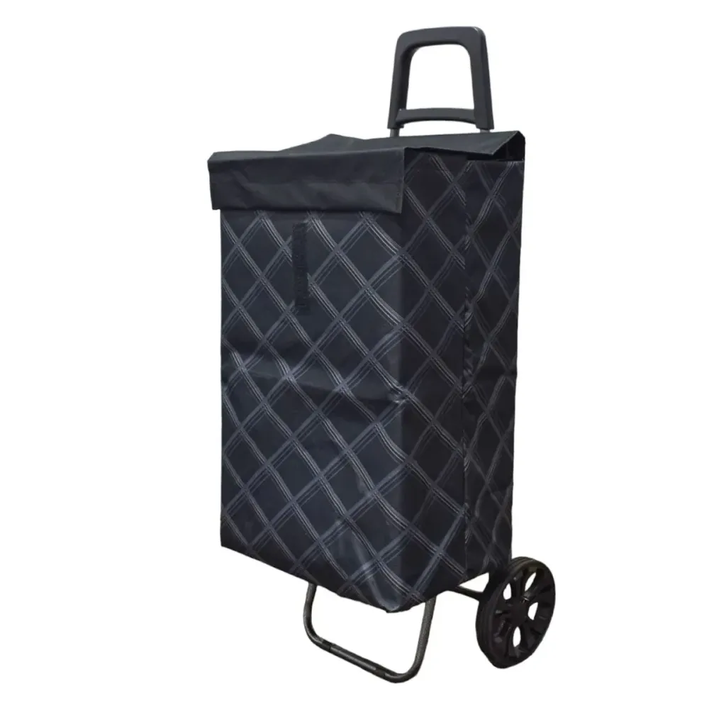 Carucior de piata pliabil, Naimeed D4946, 2 roti, 62 L, Negru/Alb