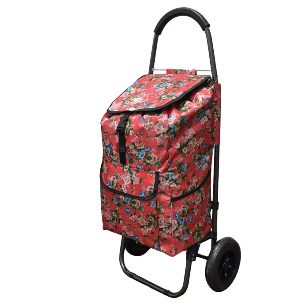 Carucior de piata pliabil, Naimeed D4947, 2 roti, 49 L, Rosu