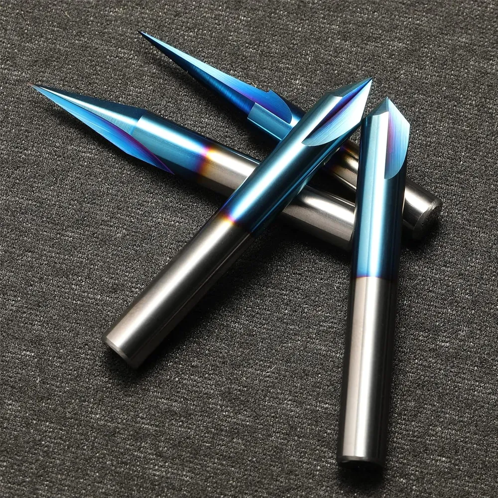 LUNYEE CNC Wood Carving Router Bits Set, 1/4'' Shank, 4 PCS