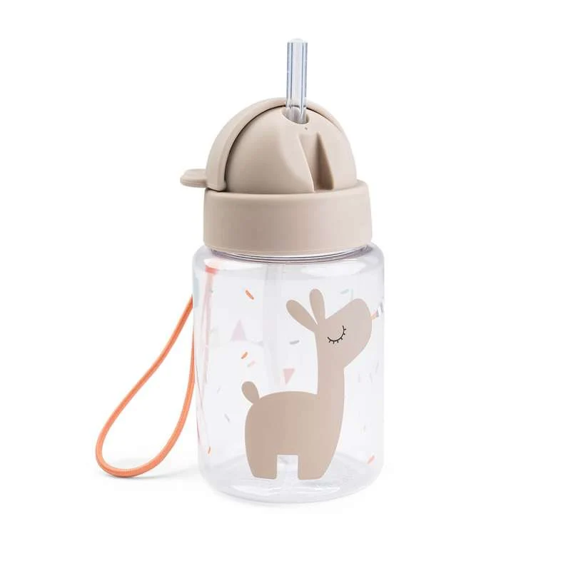 Done Deer Drikkedunk m. Sugerør - 280ml - Celebration - Sand