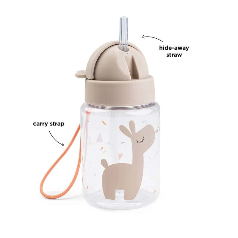 Done Deer Drikkedunk m. Sugerør - 280ml - Celebration - Sand