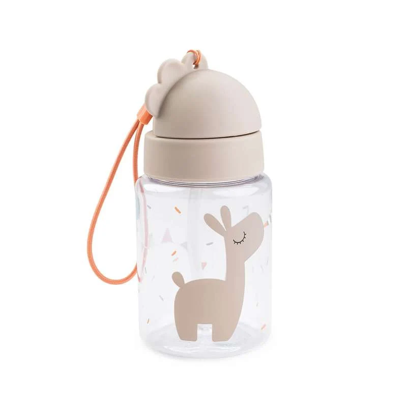 Done Deer Drikkedunk m. Sugerør - 280ml - Celebration - Sand