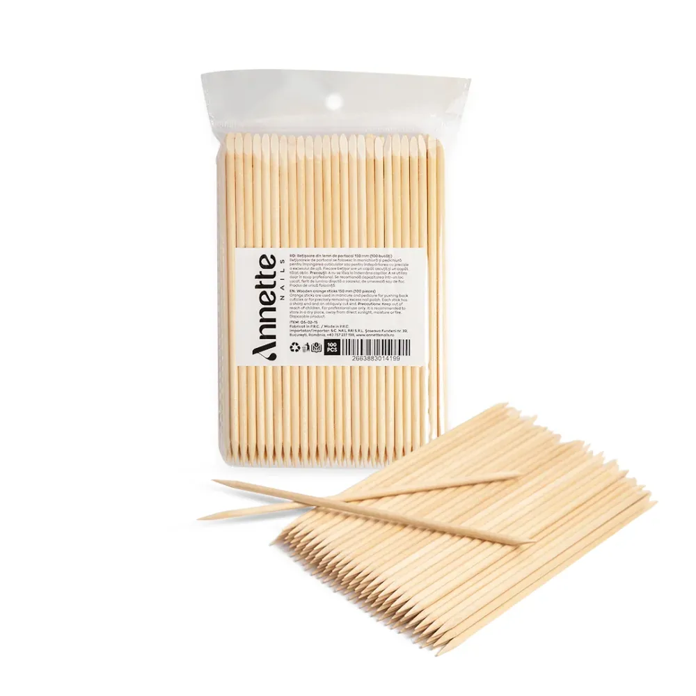 Set Betisoare Portocal 15cm 100 buc Annette Nails OS-02-15