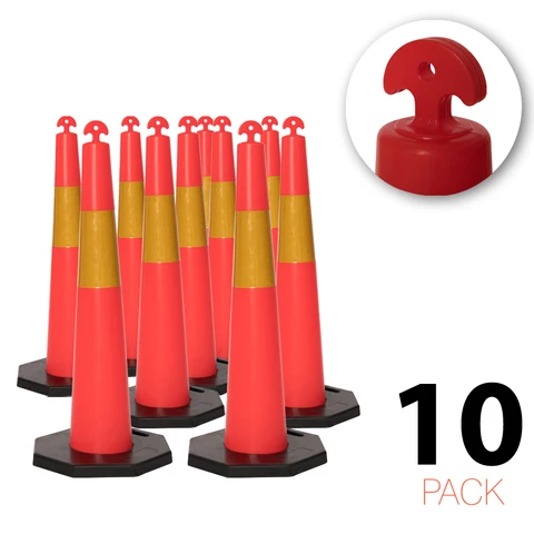 (10 Set) Flexibarrier T-Top Con rutier cu bază de 8 kg – 115 cm