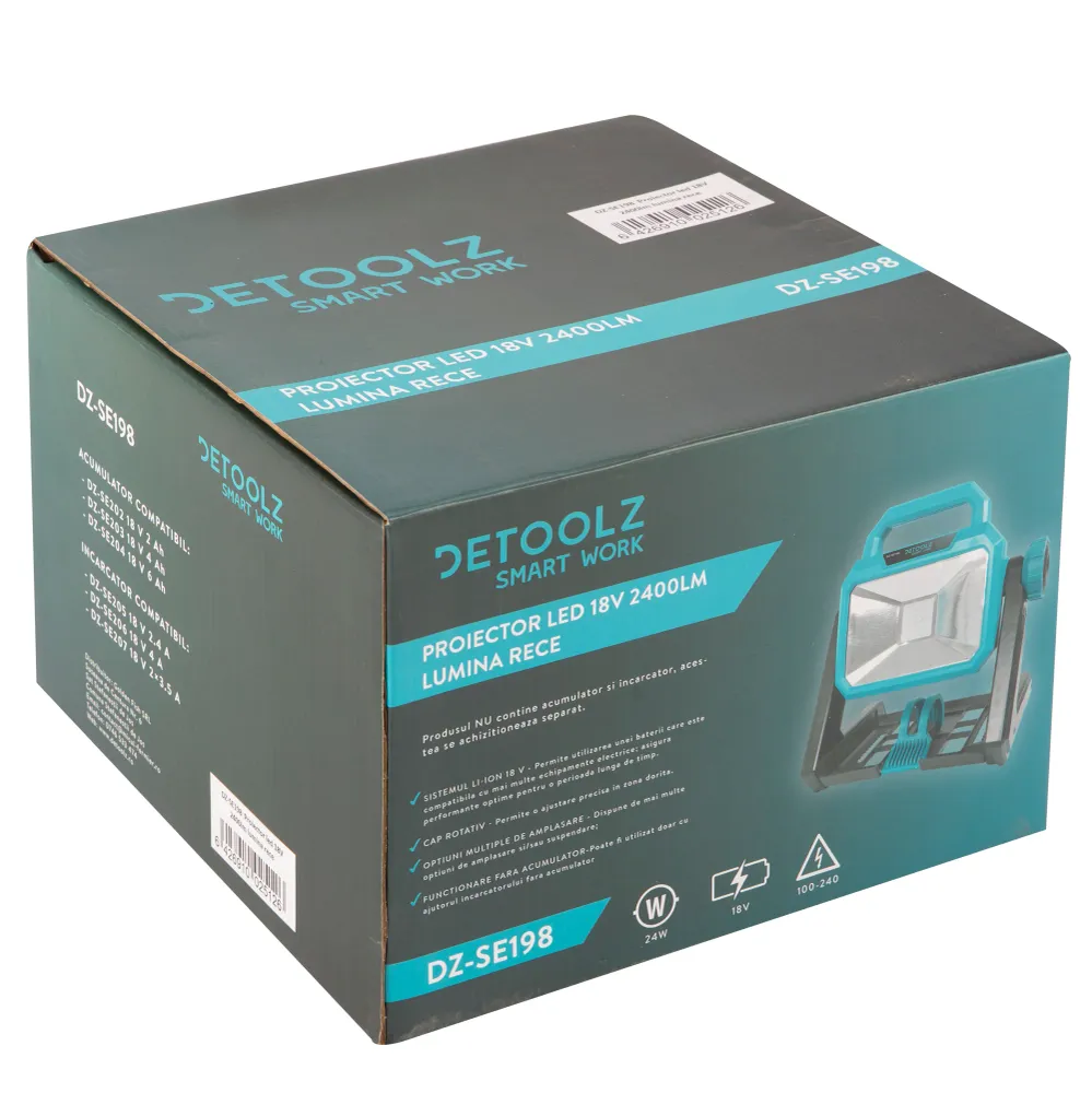 Proiector led 18V 2400lm lumina rece
