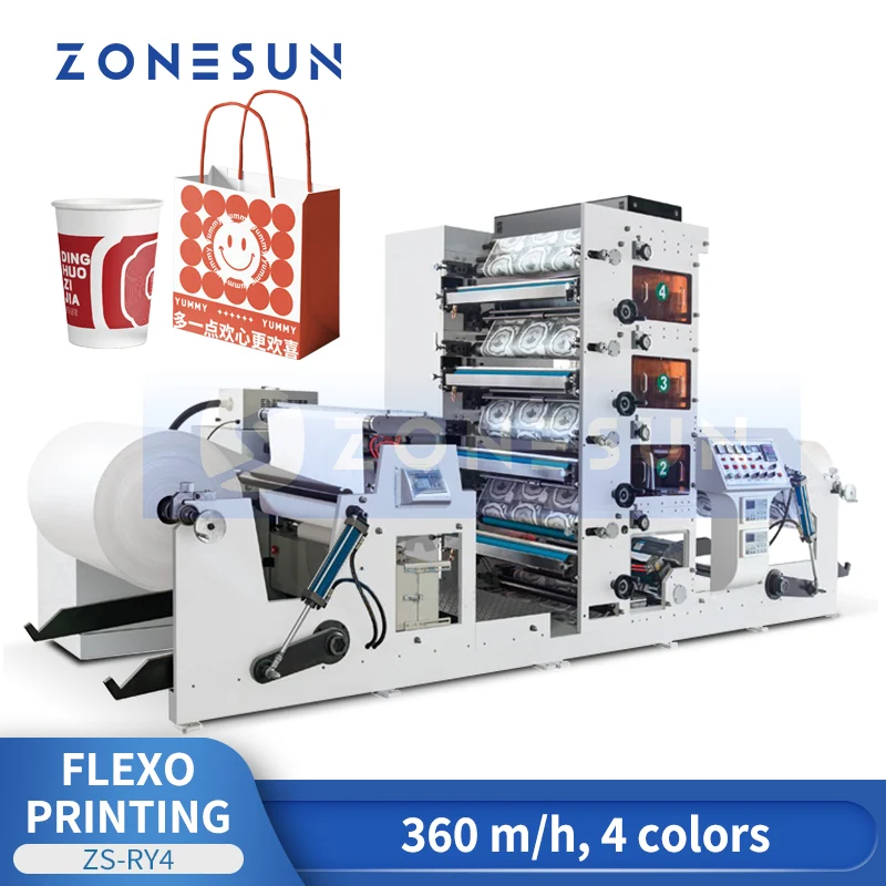 ZONESUN ZS-RY4 Automatic 4-Color Flexo Printing Machine