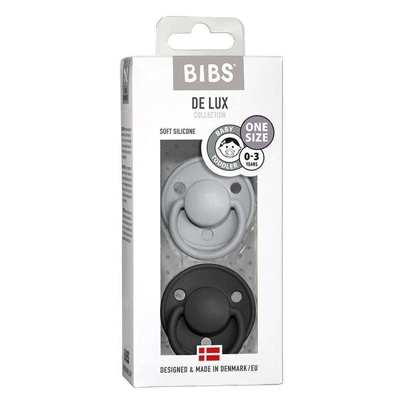 BIBS De De top Sut - 2-Pak - Onesize - Silikone - Cloud/Black from Dental Supplier