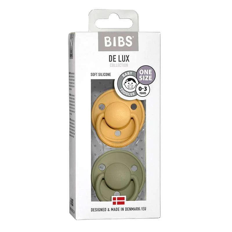 BIBS De De top Sut - 2-Pak - Onesize - Silikone - Honey Bee/Olive