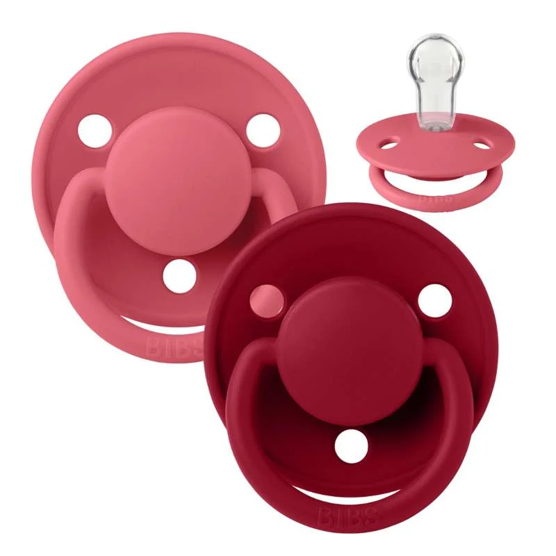 BIBS De De top Sut - 2-Pak - Onesize - Silikone - Coral/Ruby