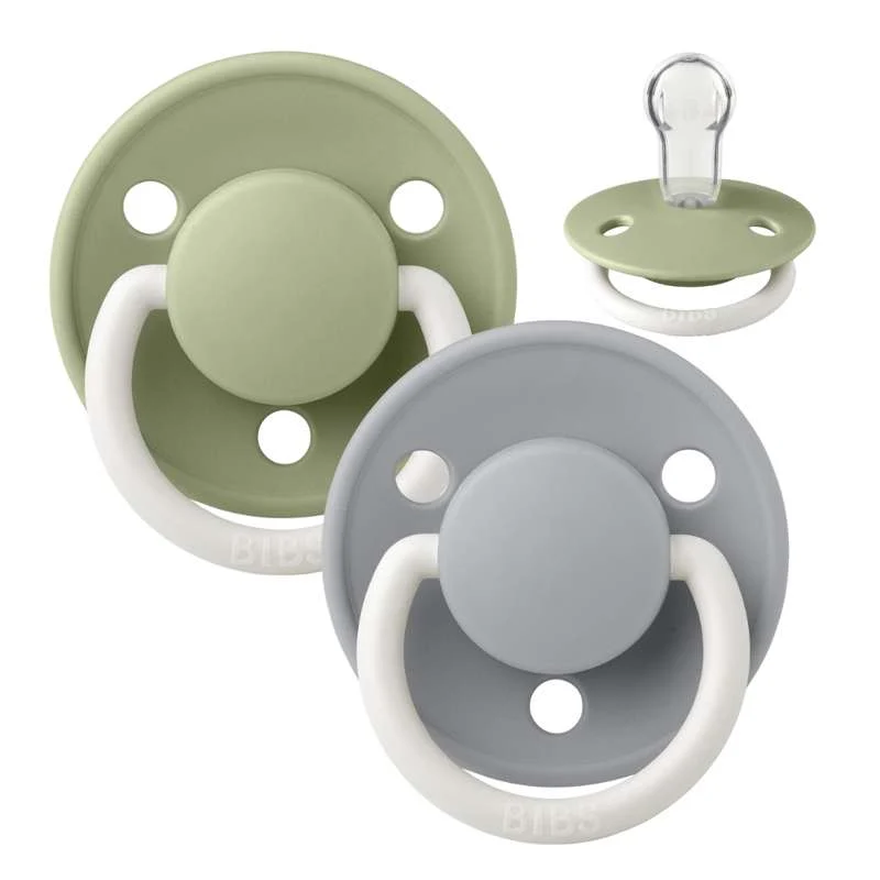 Unghi Prophy BIBS De De top Sut - 2-Pak - Onesize - Silikone - GLOW - Sage/Cloud
