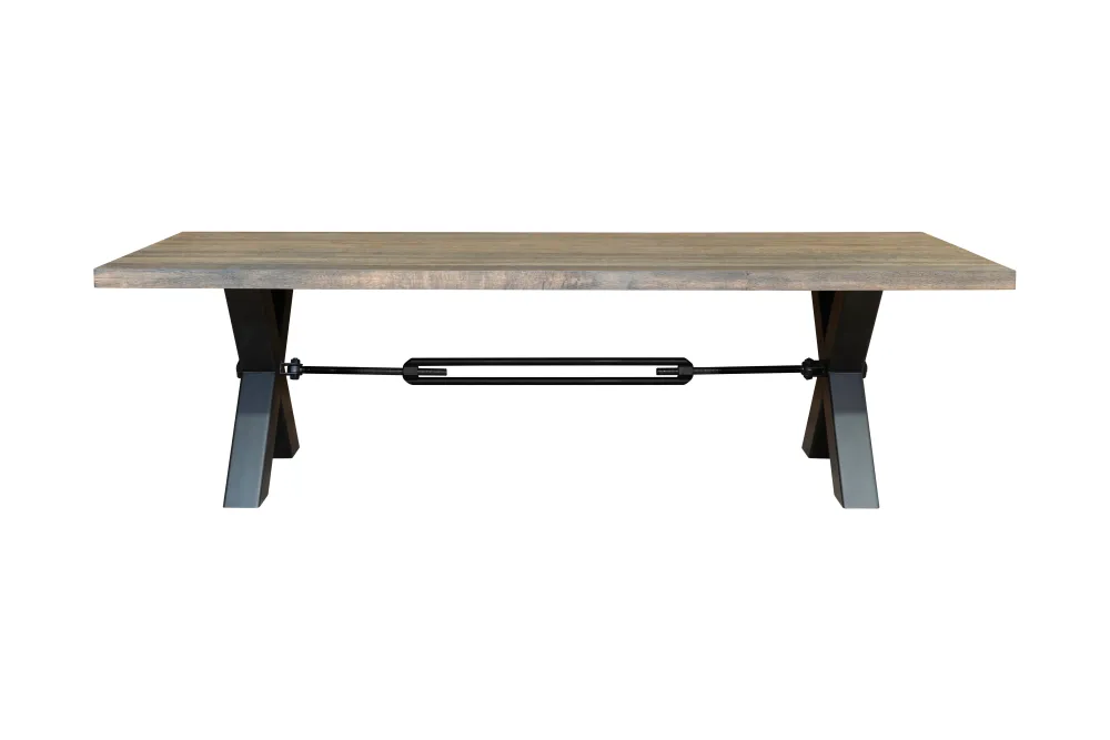 Masa dining Kansas din Stejar Masiv cu design industrial