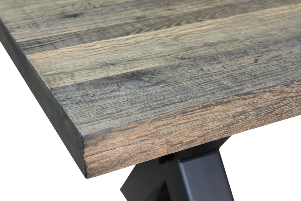 Masa dining Kansas din Stejar Masiv cu design industrial