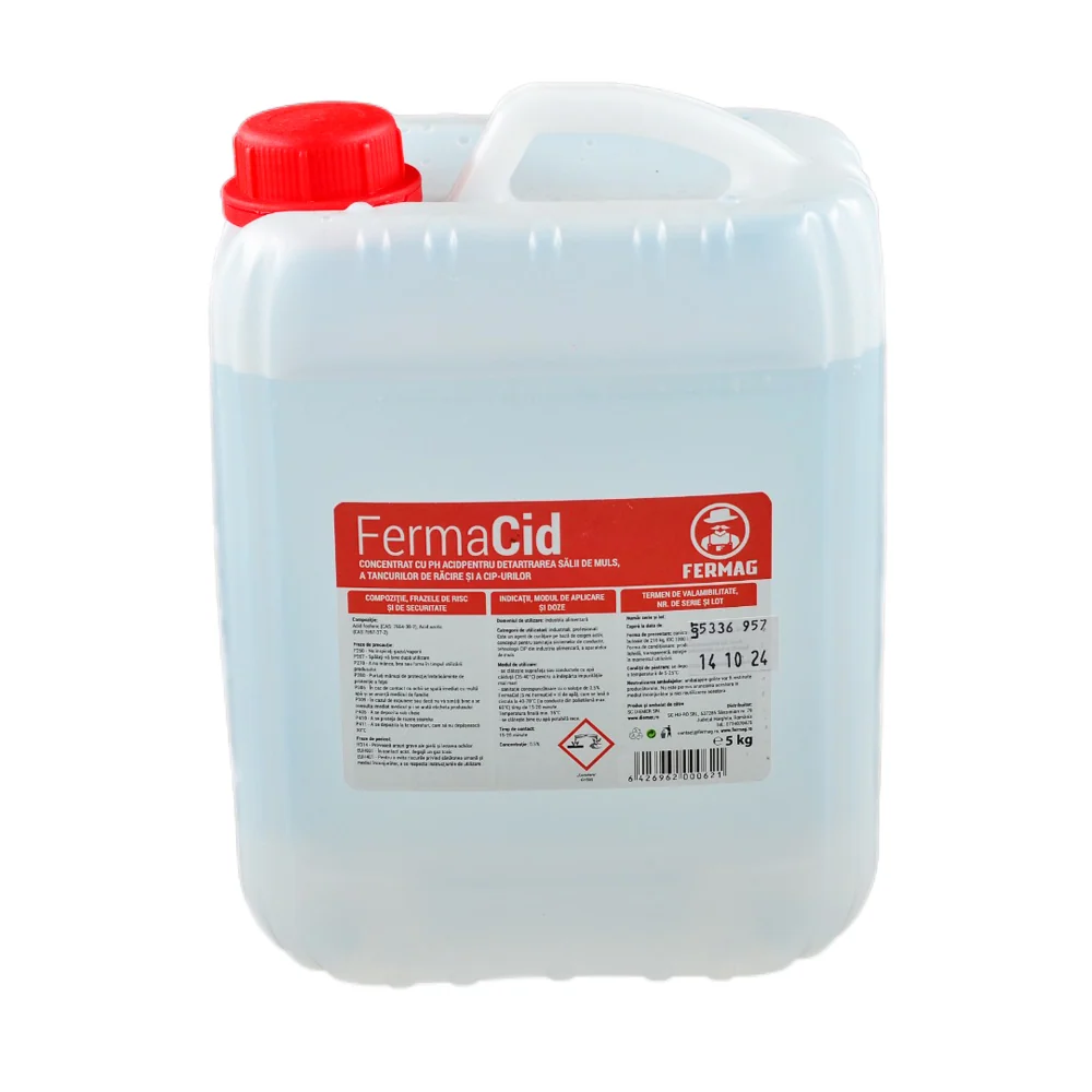 Detergent acid lichid pentru aparate de muls FermaCid, 5 kg – PROFESIONAL
