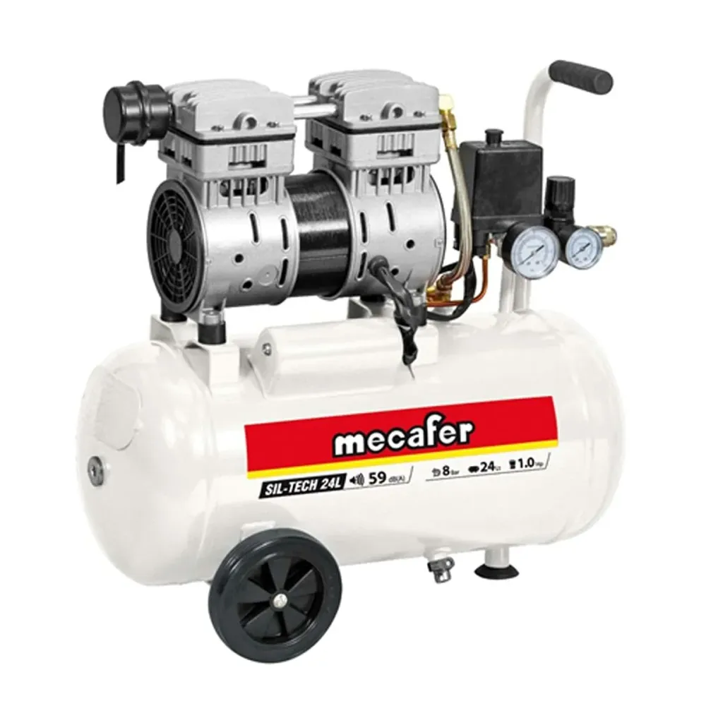 Compresor de aer MECAFER 425523 Orizontal Silențios 8 bar 24 L