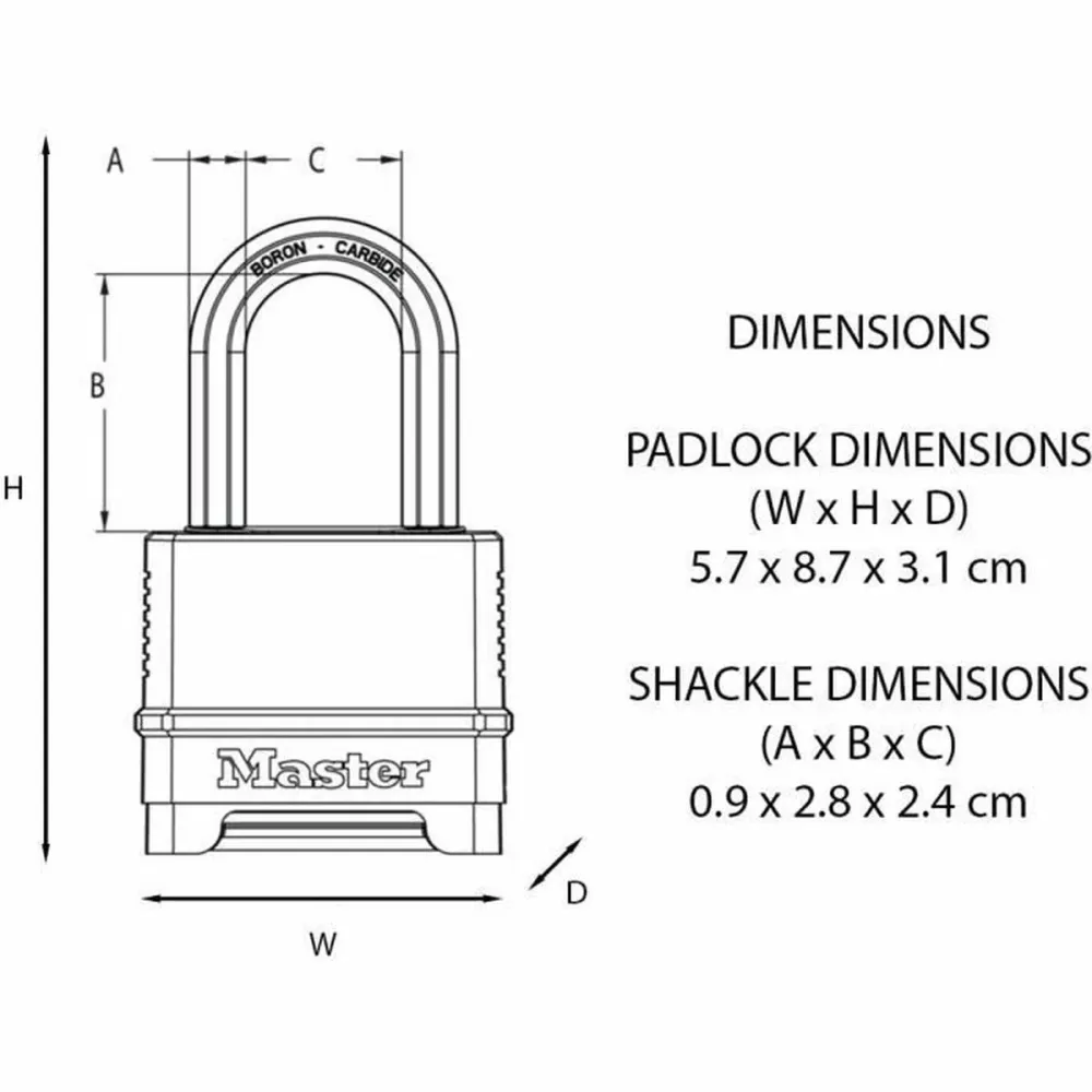 Lacăt cu cifru Master Lock M178EURD Oțel Zinc Negru
