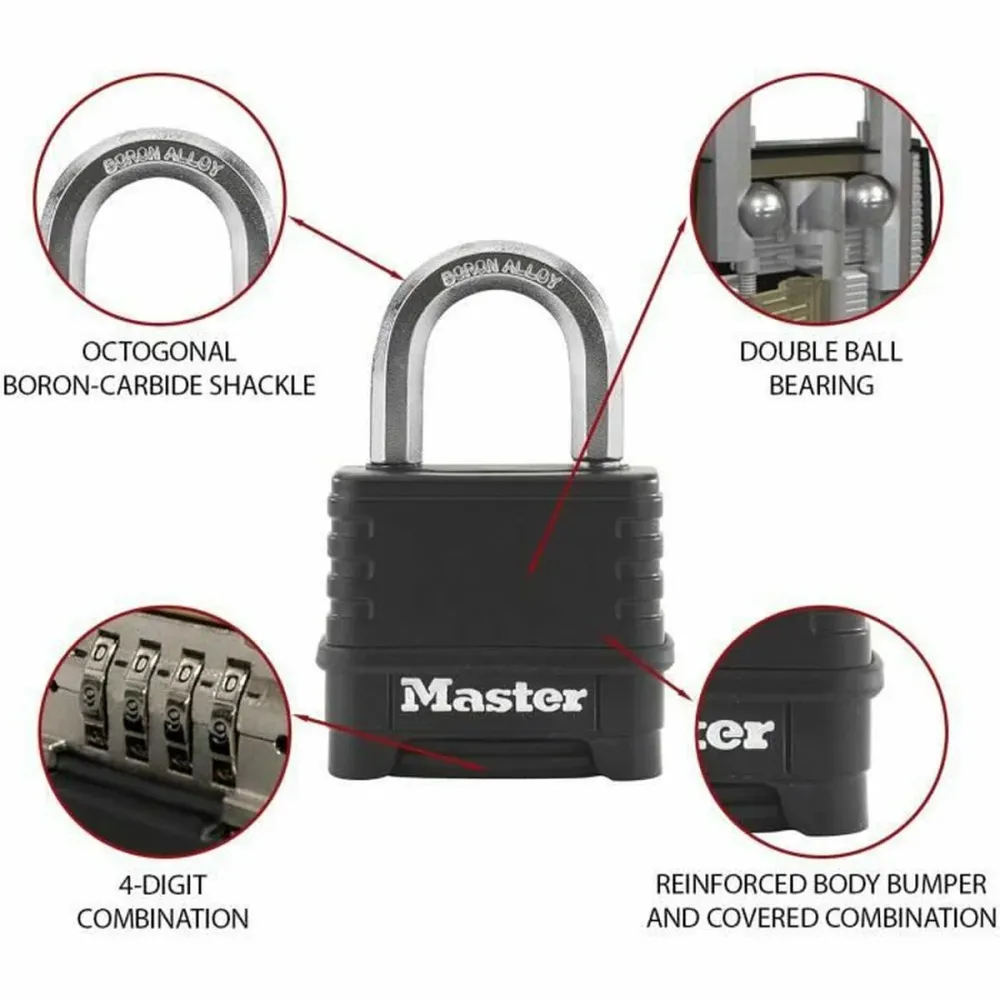 Lacăt cu cifru Master Lock M178EURD Oțel Zinc Negru