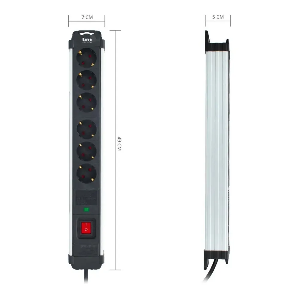 Placă de circuit Prize 6 Puncte de Conectare cu Întrerupător TM Electron 230 V