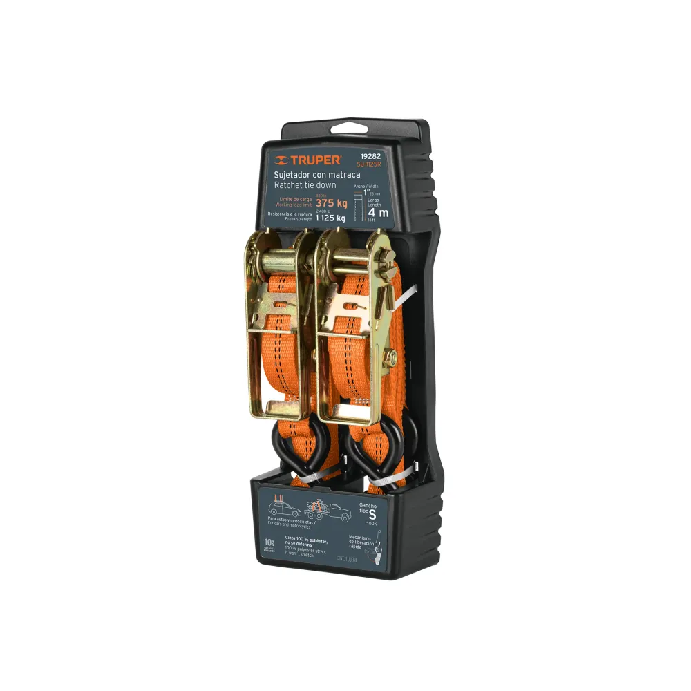 Set 2 chingi 4 m pentru auto, 1125 kg, Truper