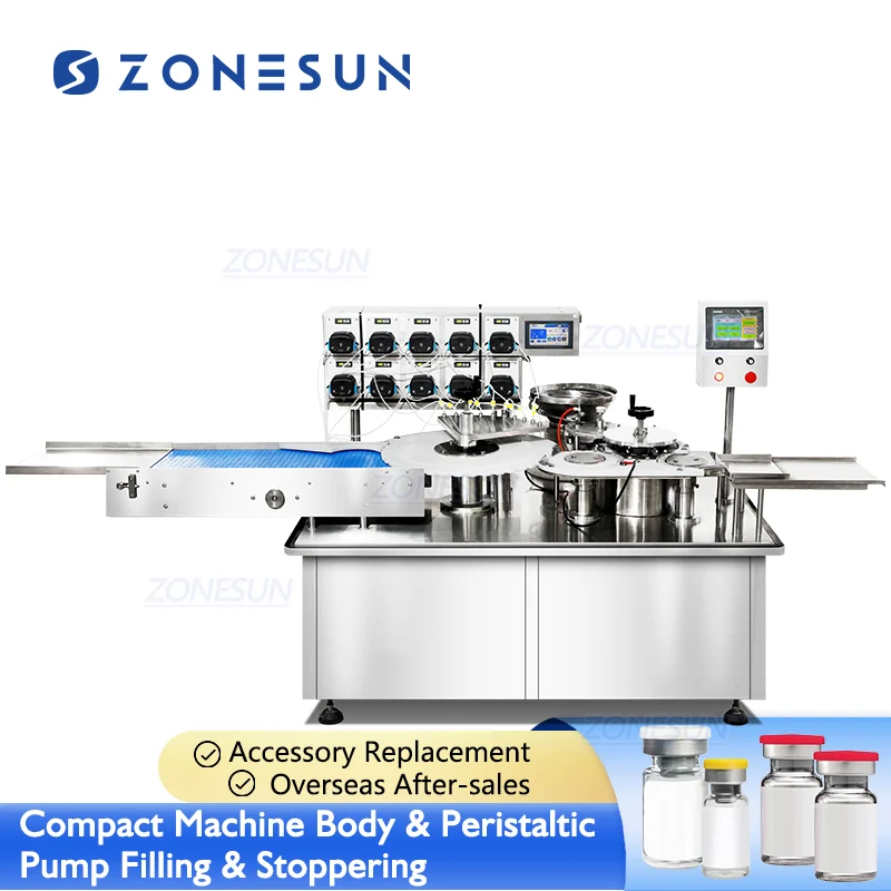 ZONESUN ZS-AFY1 compact automat 10 capete pompă peristaltică flacon lichid flacon mic Mașă de umplere sticlei mici