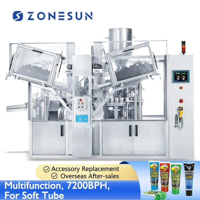 Zonesun ZS-FS160 Full Automat Piston Pompa Cosmetic Cremă Lip Strângeți Tubul Moale de Pastă de Umplere Mașă de Sigilare