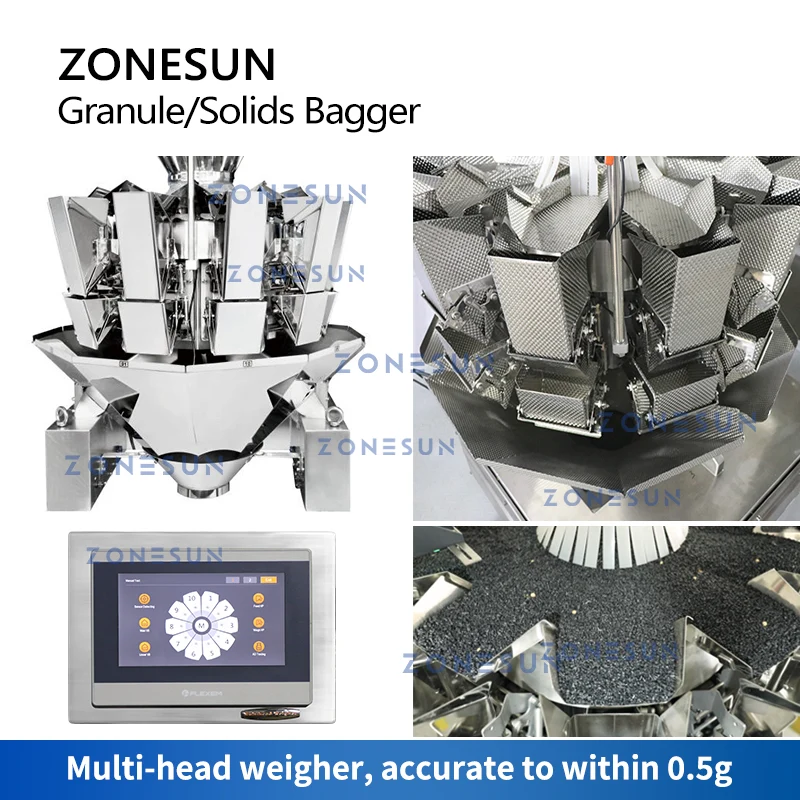 ZONESUN ZS-GW10 Automatic Granule Weighing & Bagging Machine Z-Feeder
