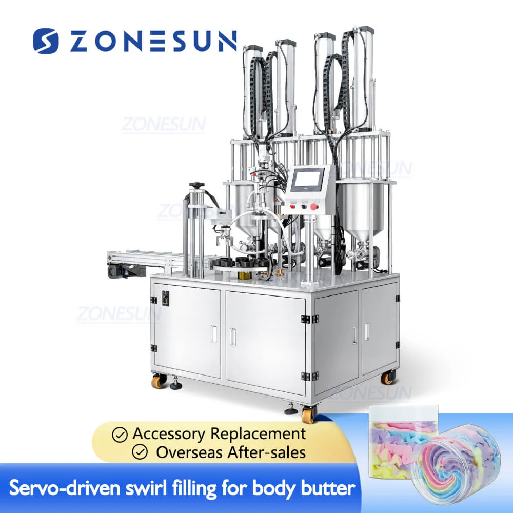 Zonesun ZS-RSV4 Servio Automat Rotor Lob Pompa gem Body Butter Care Cream Cream Multi-Channel Swirl Pasta de umplere