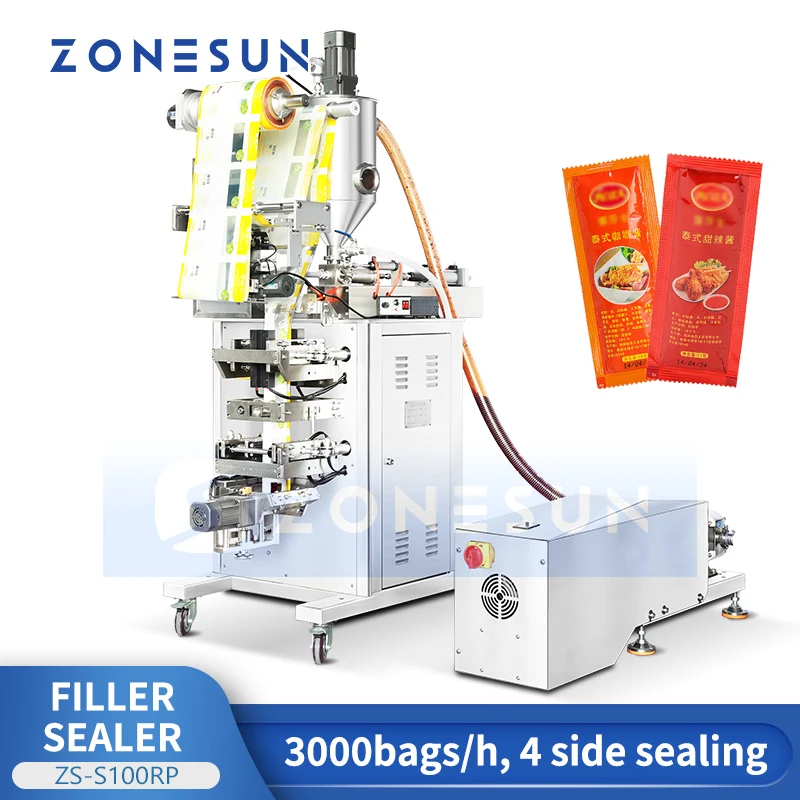 ZONESUN ZS-S100RP Automatic Sauce Filling Machine Food Packaging Facilities