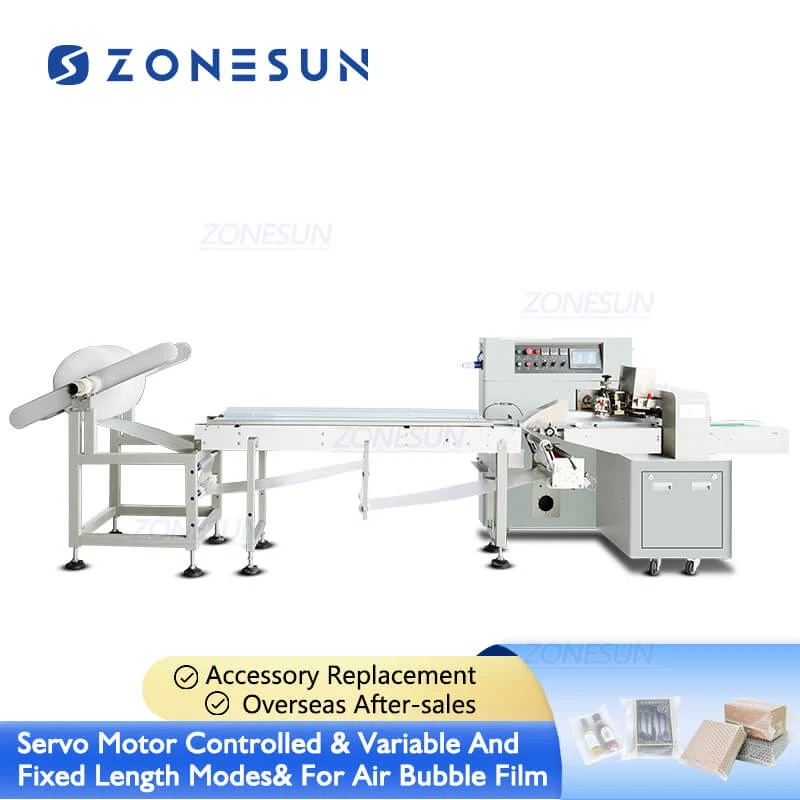 ZONESUN ZS-ZB350S Servomotor complet automat film cu bule de aer Mașă de etanșare orizontală Echipament de ambalare de amb...