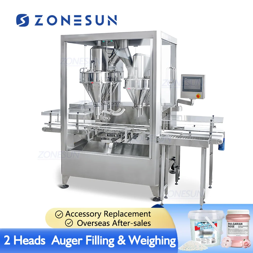 ZONSUN ZS-FM6A Capete duble automate Taclum Powder Plastic Sticlă de plastic Praful uscat Puldere cantitativă de umplutură...