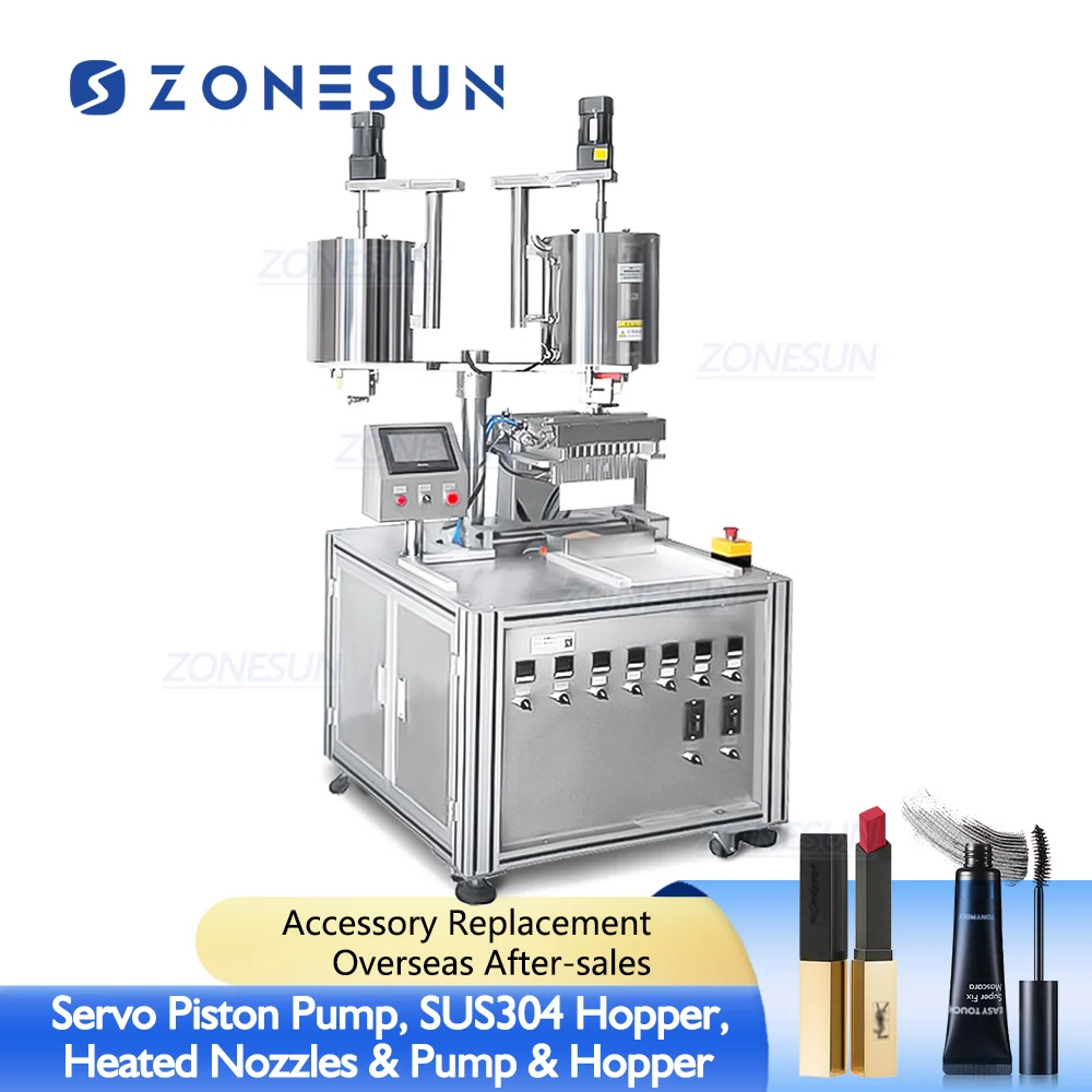 ZS-GTL12 Semi-automat 12 Duze Piston Pompa Pompare lipici Stick Tube Tub cosmetic Lip Balm Mucegai Pasta de umplere Mașă d...