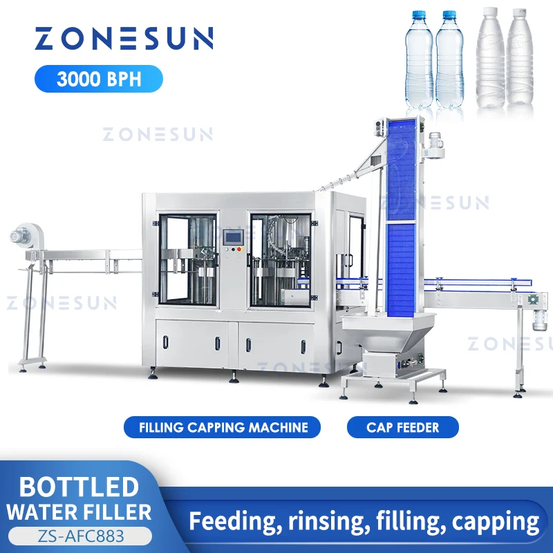 ZONESUN ZS-AFC883 Mineral Water Liquid Bottle Rinsing Filling Capping Production Line（SPECIAL OFFER）