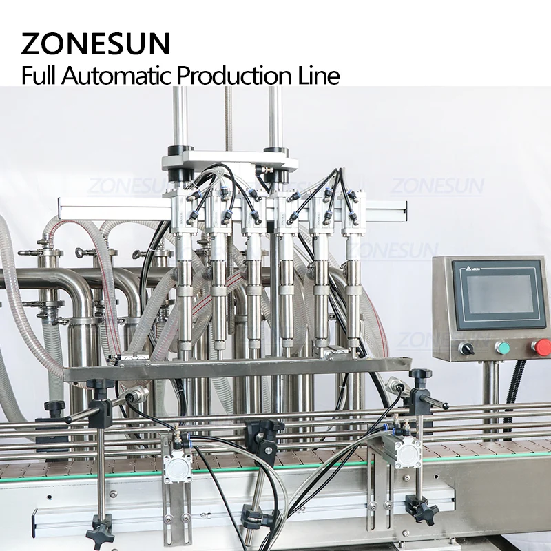 ZONESUN ZS-FAL180R 6-Head Liquid Filling Capping Labeling Line