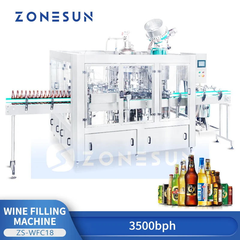 ZONESUN ZS-WFC18 Automatic Beer Bottling Machine Monoblock Equipment