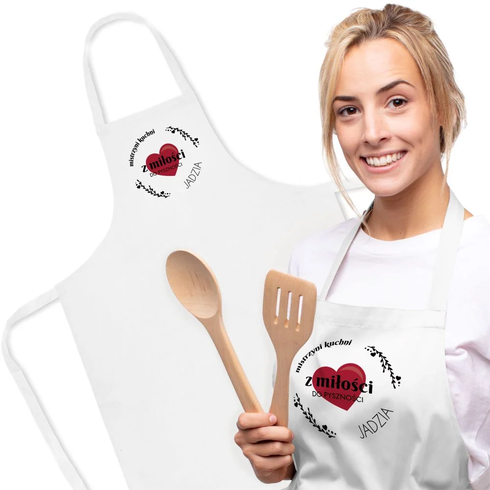 Șorț din bumbac imprimat - Maestru bucătar pentru dragostea de deliciu
