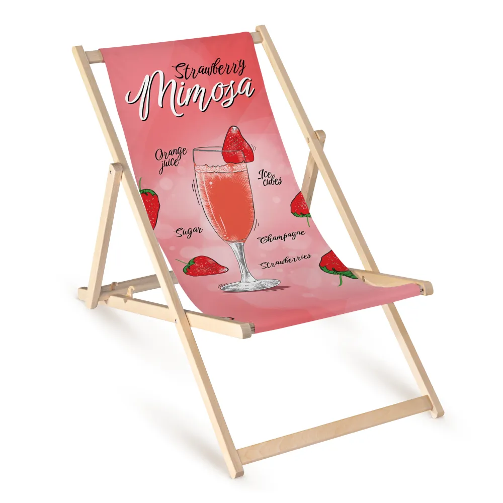 Șezlong din lemn STRAWBERRY MIMOSA