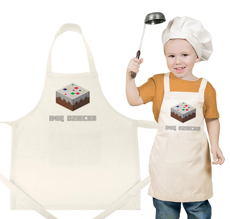 Șorț pentru copii MINECRAFT CAKE + NAME
