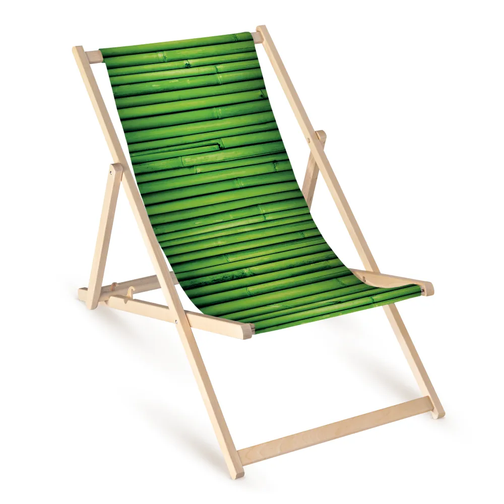 Șezlong din lemn cu imprimeu BAMBOO