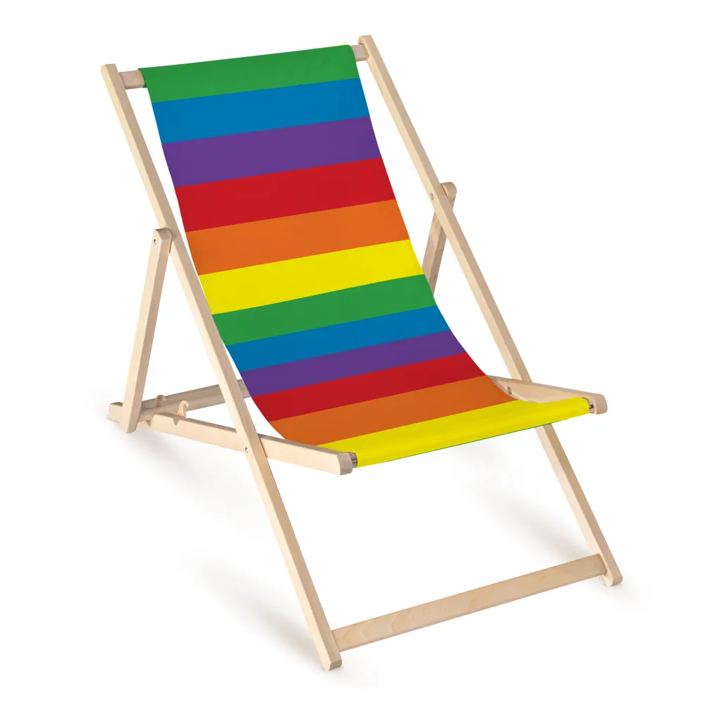 LGBT imprimat șezlong din lemn